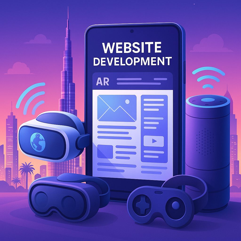 Future of website development in the UAE featuring AR/VR tools and immersive digital experiences