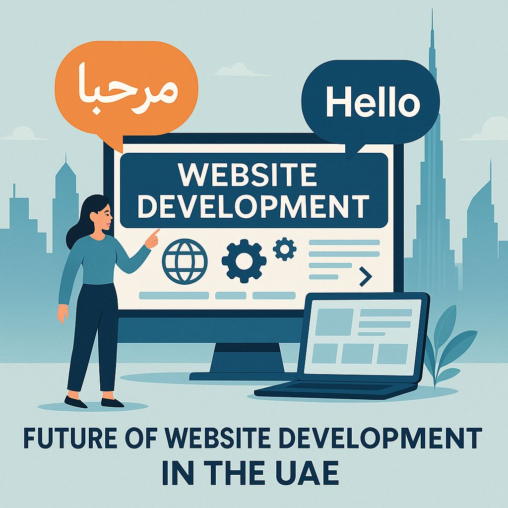 Bilingual Arabic-English website development in the UAE with user-friendly interface illustration